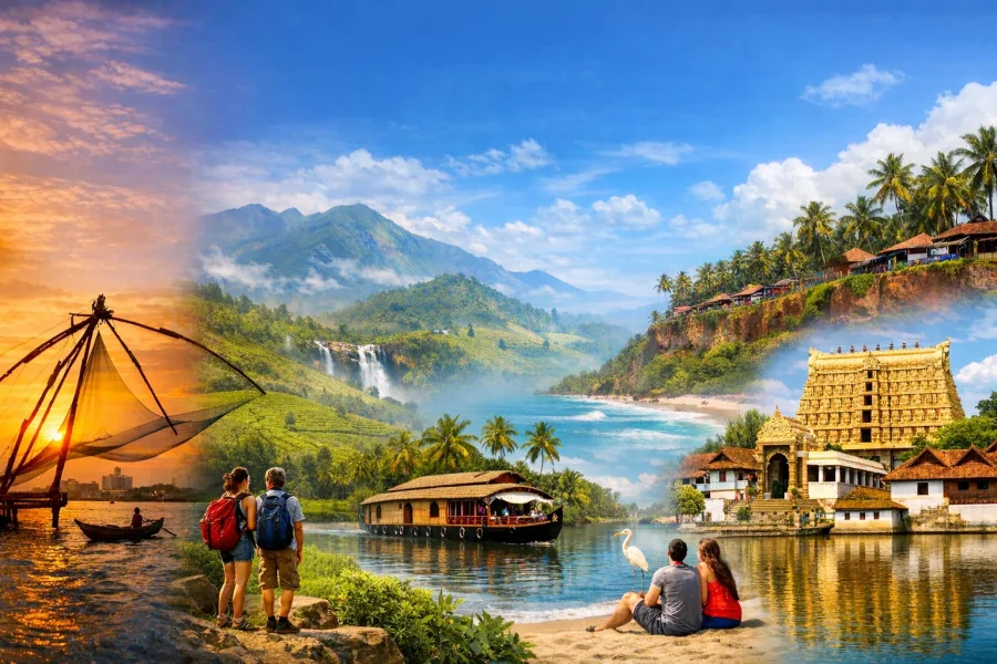 Kerla Grand Tour at Kerala Luxury Escape :Cochin – Munnar – Thekkady – Alleppey – Varkala/Kovalam – Trivandrum (7 Nights / 8 Days) - Best Kerala Tour Package - Isha Tour